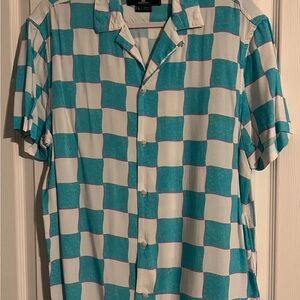 Chubbies Turquoise and White Checkered Men's Shirt